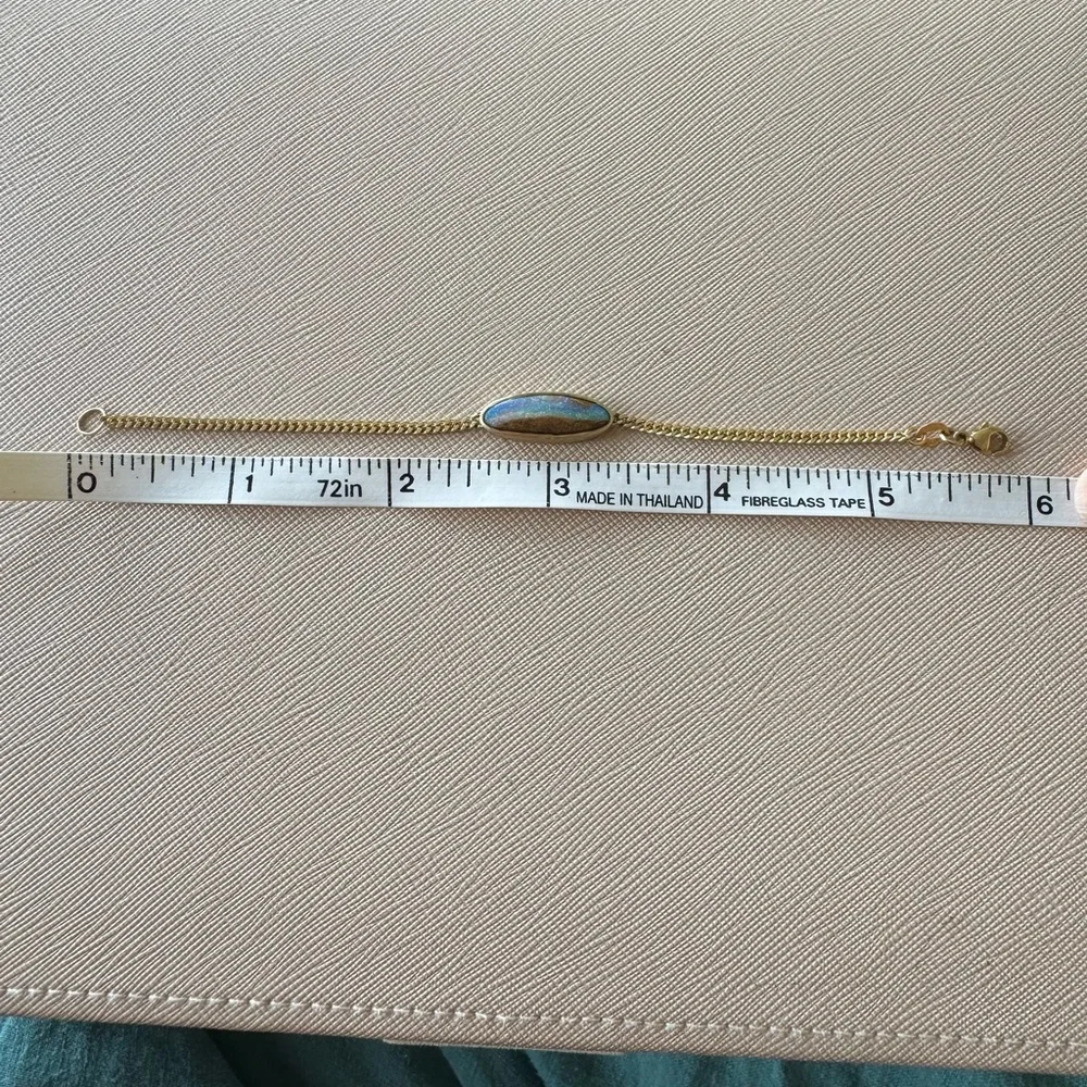 14k Gold Solid Opal Bracelet - Picture 11 of 16